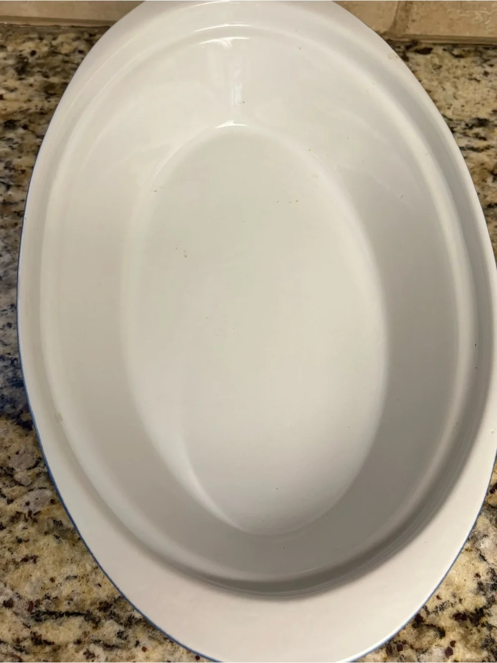 Blue Ceramic Serving Dish with White Interior - Unbranded